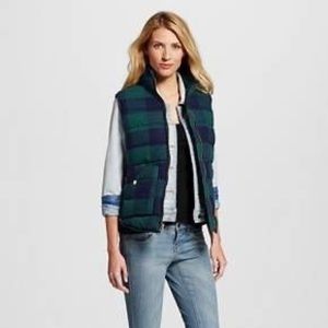 Target Blue Plaid Quilted Vest